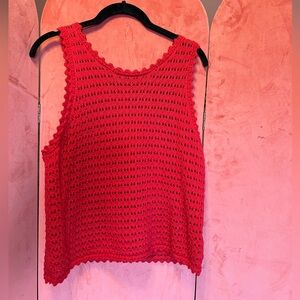 GAP Red Crochet Tank Top | Size M